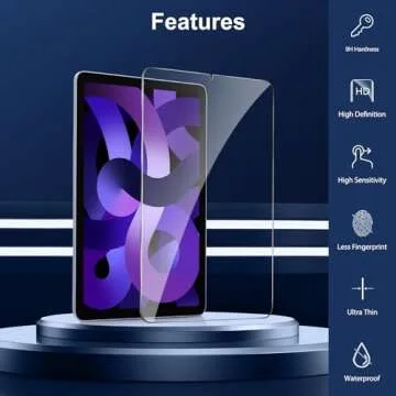 SPARIN 3 Pack Screen Protector for iPad Air 5th Generation/4th Generation 10.9 Inch, Tempered Glass for iPad Air 5/4 (2022&2020), Apple Pencil Compatible