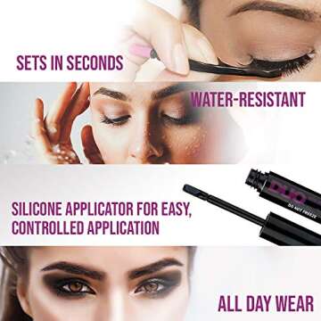 DUO Quick-Set Strip Lash Adhesive - Dark Tone, Long-Lasting, Waterproof Lash Glue, Fast-Drying, for False Lashes, 0.18 oz, 2-Packs