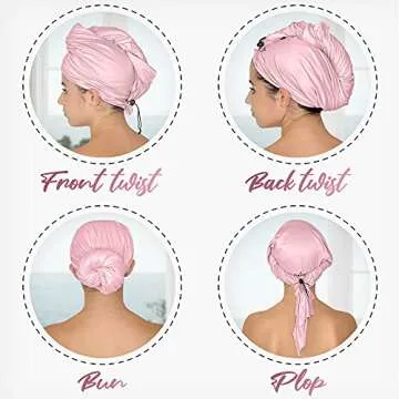 THE PERFECT HAIRCARE Microfiber Curly Hair Towel Wrap with Wet/Dry Brush - Fast Drying and Gentle Detangling for Women, Girls, Kids, Children - Great for Travel, Gifts and Hair Extensions