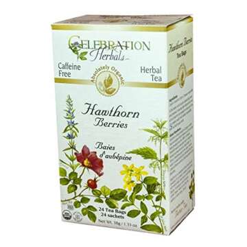Celebration Herbals Organic Hawthorne Berries Tea Caffeine Free - 2 Pack (48 Teabags in Total)