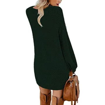 Meenew Women's Cashmere Oversized Sweater Dress Knitted
