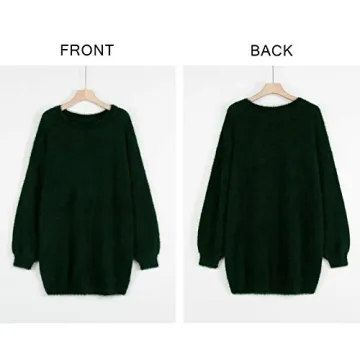 Meenew Women's Cashmere Oversized Sweater Dress Knitted