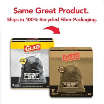 Glad Guaranteed Strong Large Drawstring Trash Bags, 30 Gal, 70 Ct, Pack May Vary
