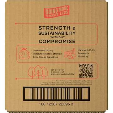 Glad Guaranteed Strong Large Drawstring Trash Bags, 30 Gal, 70 Ct, Pack May Vary