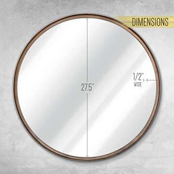 Elegant HBCY Creations 27.5" Round Wall Mirror for Decor