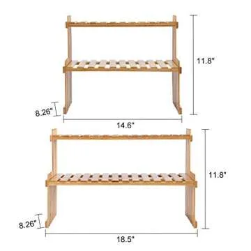 GURECOD Adjustable Bamboo Plant Stand Shelf for Stylish Storage