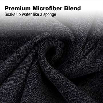 Eurow Microfiber Bleachproof Ultra Absorbent Salon Towels, 16 x 29 Inches, 10-Pack, Black