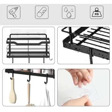 Carwiner Shower Shelf 3-Pack with Hooks & Soap Dish