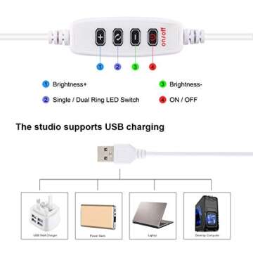 Photo Light Box 10" Portable Folding Photography Light Tent kit with 2 Light Bar -40pcs LED Light and 6 Kinds Color Backgrounds for Small Size Items (12 inch - Green)