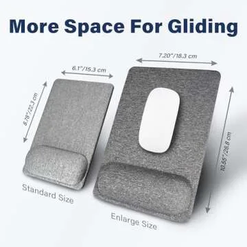 SenseAGE Compact Ergonomic Mouse Pad with Wrist Support, Pain Relief, Non-Slip Base, Optimized Tracking Surface, Lightweight & Portable, Ideal for Office, Home & Travel, 8.9 x 6.1 in (Grey)