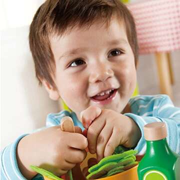 Hape Garden Salad Kitchen Playset | Award Winning Wooden Pretend Play Food Set for Kids, Salad Ingredients and Accessories for Healthy Eating Habits