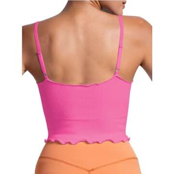 Sunzel Women's Seamless Ribbed Tank Top with Ruffles