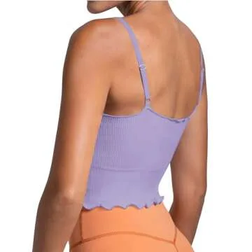 Sunzel Women's Seamless Ribbed Tank Top with Ruffles