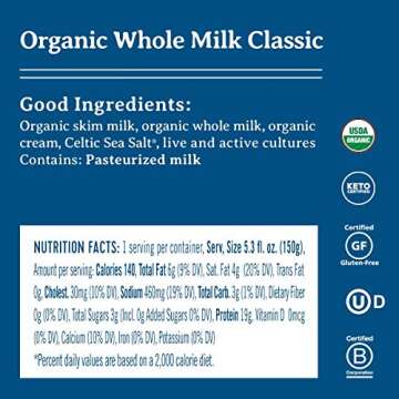 Good Culture Organic Original Cottage Cheese | Organic 4% Milkfat Cottage Cheese With 19g Protein, 3g of Sugar | Keto Friendly With Live & Active Cultures for A Healthy Gut, 5.3oz Cups, 5.3 Oz (2)