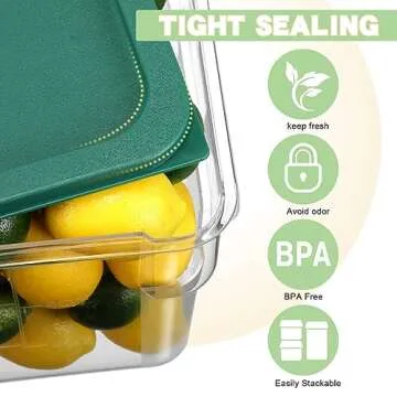 Huwena 4 Pcs Food Storage Container with Lid Set Square Clear Container with Scales Handle for Home Restaurant Kitchen Storage Prep Dough Marinating Meat(4 Qt, 6 Qt, 7.5 Qt, 12 Qt,Colorful)