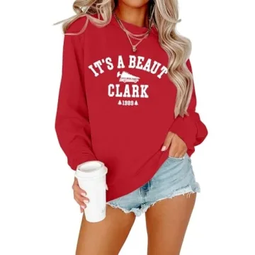 ASTANFY It's a Beaut Clark Women Christmas Tree Farm Sweatshirt Lightweight Pullover