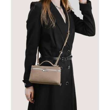 Notolo Crossbody Purses For Women Textured Leather Handbags Designer Shoulder Pouch Wallet Cosmetic Bags With Zip Closure, Gray