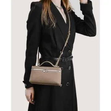 Notolo Crossbody Purses For Women Textured Leather Handbags Designer Shoulder Pouch Wallet Cosmetic Bags With Zip Closure, Gray