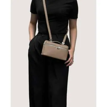 Notolo Crossbody Purses For Women Textured Leather Handbags Designer Shoulder Pouch Wallet Cosmetic Bags With Zip Closure, Gray