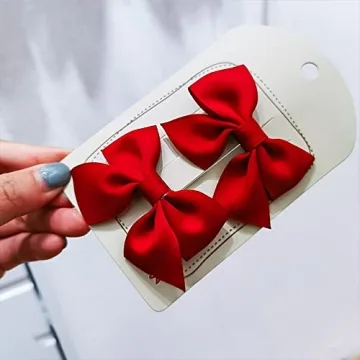 Cute Bow Hair Clips Set for Girls - Safe and Stylish Accessories