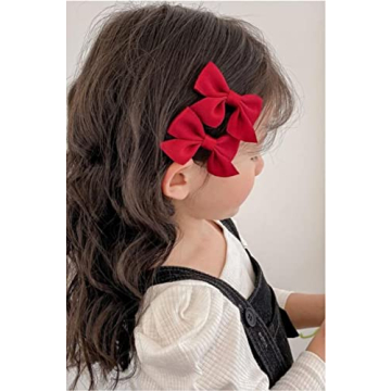 Cute Bow Hair Clips Set for Girls - Safe and Stylish Accessories