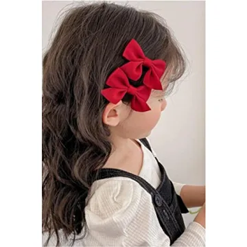 Cute Bow Hair Clips Set for Girls - Safe and Stylish Accessories