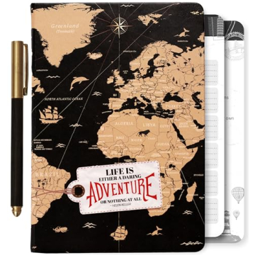 3-in-1 Prazoli Adventure Book, Travel Journal & Bucket List Scrapbook - Cute Gifts for Women & Men C...