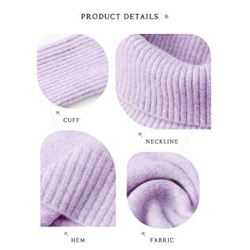 LINY XIN 100% Merino Wool Swetaer for Women Turtleneck Long Sleeve Fall Winter Warm Knitted Pullover...