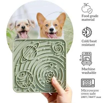 OHMO Lick Mat for Dogs and Cats(Small, Camo&Light Green, 2pcs) Enrichment Accessories Toy Space Star Easy Clean Pet Slow Feeder/Suction Cups, Licking Pad for Anxiety Relief and Boredom Reduction