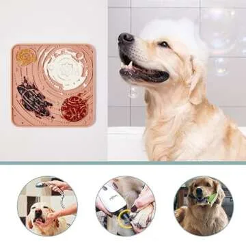 OHMO Lick Mat for Dogs and Cats(Small, Camo&Light Green, 2pcs) Enrichment Accessories Toy Space Star Easy Clean Pet Slow Feeder/Suction Cups, Licking Pad for Anxiety Relief and Boredom Reduction