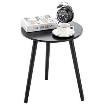 Apicizon Stylish Black Round Side Table for Any Room