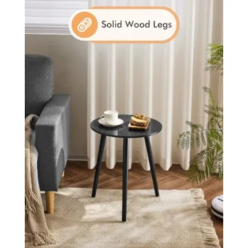 Apicizon Stylish Black Round Side Table for Any Room