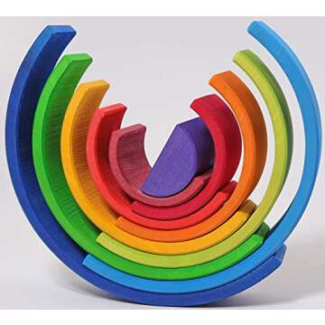 Grimm's Wooden Rainbow Sunset - Vibrant Educational Toy