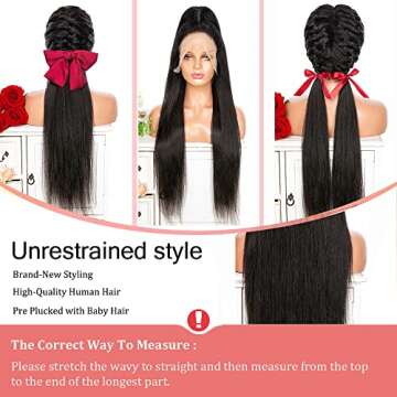 GARAXIS Straight Lace Front Wigs Human Hair Pre Plucked 13x4 Lace Front Wigs Human Hair 150% Density HD Lace Front Wigs With Baby Hair Brazilian Virgin Human Hair Wigs 26 Inch