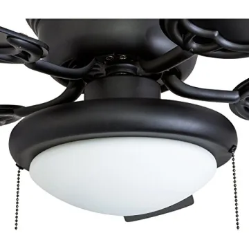 Portage Bay 50251 Hugger Matte Black Ceiling Fan with Light