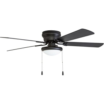Portage Bay 50251 Hugger Matte Black Ceiling Fan with Light