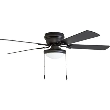 Portage Bay 50251 Hugger Matte Black Ceiling Fan with Light