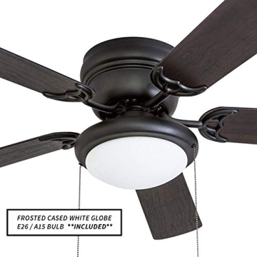 Portage Bay 50251 Hugger Matte Black Ceiling Fan with Light