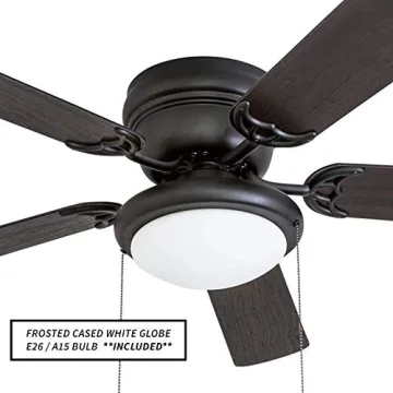 Portage Bay 50251 Hugger Matte Black Ceiling Fan with Light