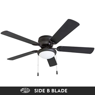 Portage Bay 50251 Hugger Matte Black Ceiling Fan with Light