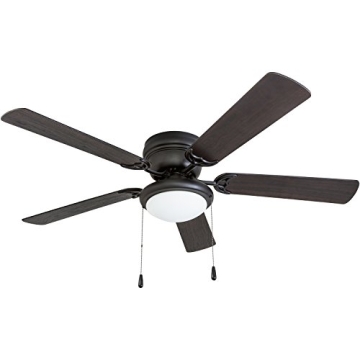 Portage Bay 50251 Hugger Matte Black Ceiling Fan with Light