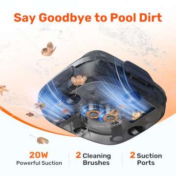 Gosvor Cordless Robotic Pool Cleaner: Effective & Efficient for Above-Ground Pools, Self-Parking & P...