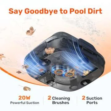 Gosvor Cordless Robotic Pool Cleaner: Effective & Efficient for Above-Ground Pools, Self-Parking & P...