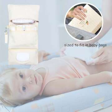 MODAKIDS Baby Bag Organizer, Waterproof Mini Diaper, Foldable Mom Travel Set, Diaper Bag Organizer, with Gift for Baby Shower (Flower)