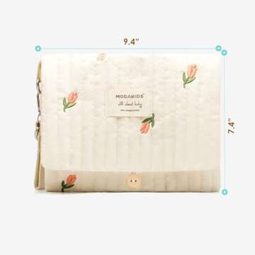 MODAKIDS Baby Bag Organizer, Waterproof Mini Diaper, Foldable Mom Travel Set, Diaper Bag Organizer, with Gift for Baby Shower (Flower)