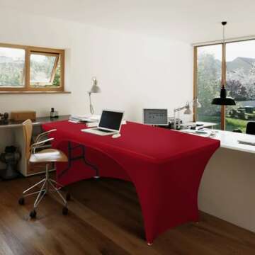 ABCCANOPY Red 6 ft Spandex Table Cover Open Back