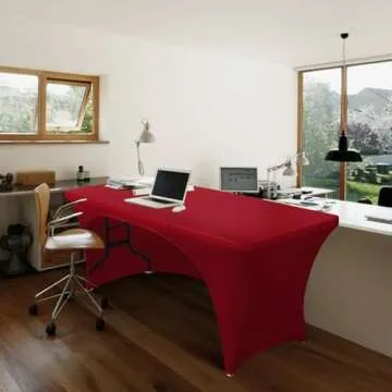 ABCCANOPY Red 6 ft Spandex Table Cover Open Back