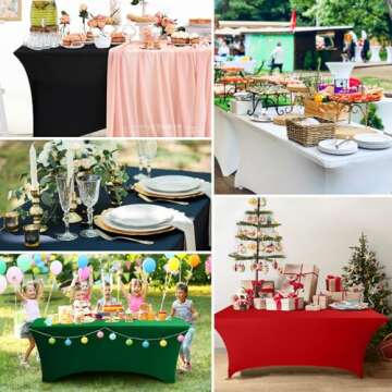 ABCCANOPY Red 6 ft Spandex Table Cover Open Back