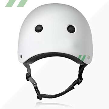 80Six Dual Certified Kids‚Äô Bike, Scooter, and Skateboard Helmet, White Matte, Junior - Ages 5+