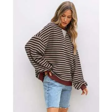 UEU Women’s Oversized Crewneck Sweatshirt for Fall Fashion